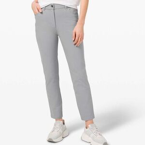 Lululemon City Sleek 5 Pocket Slim Fit High Rise Cropped Ankle Pant Rhino Grey 6